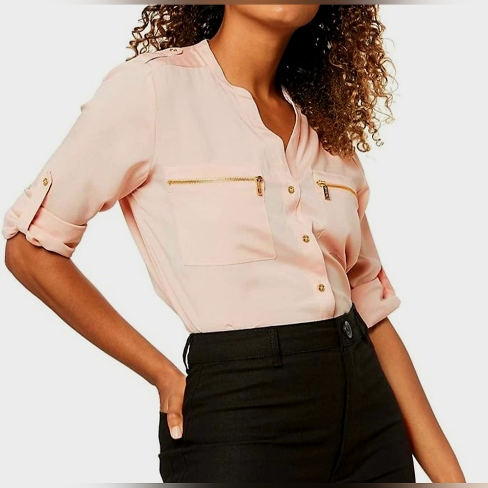 Calvin Klein Women's Career/Office Shirt, Dust Pink, Medium Size